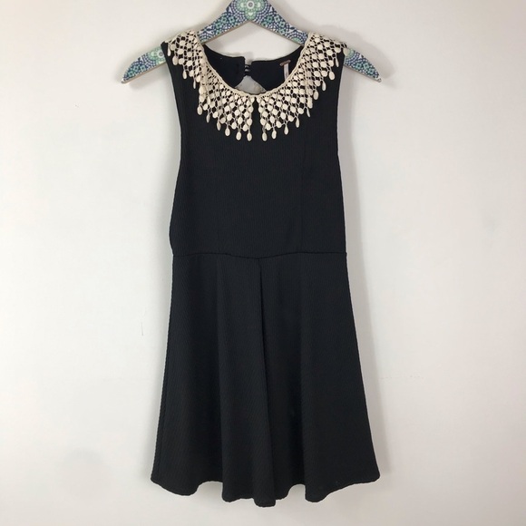 FREE PEOPLE Black Waffle Knit Sleeveless Dress S - Picture 2 of 8